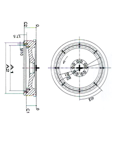 THE FLYWHEEL SHELL CONNECTION SIZE (MM)